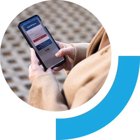 Person using Bell Bank mobile app